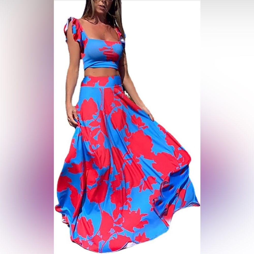 NWOT Womens Summer Maxi Dress Foor Length Boho Off Shoulder Long Beach Sundress